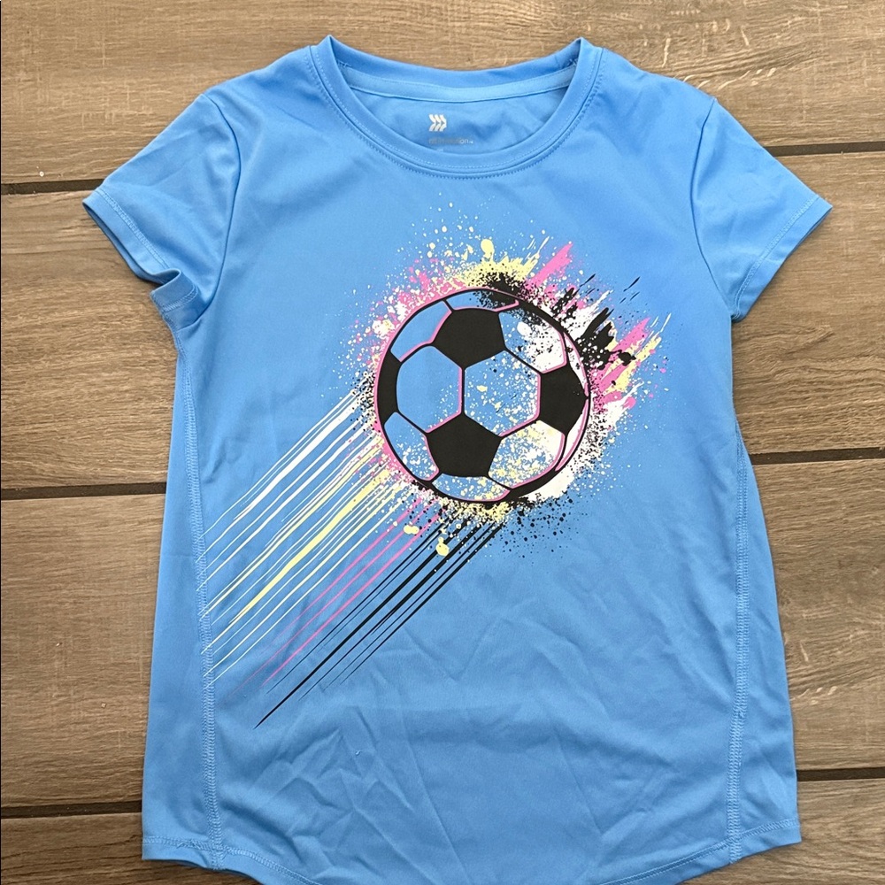 All in Motion Blue and Black Short Sleeve Tees with Sporty Graphics